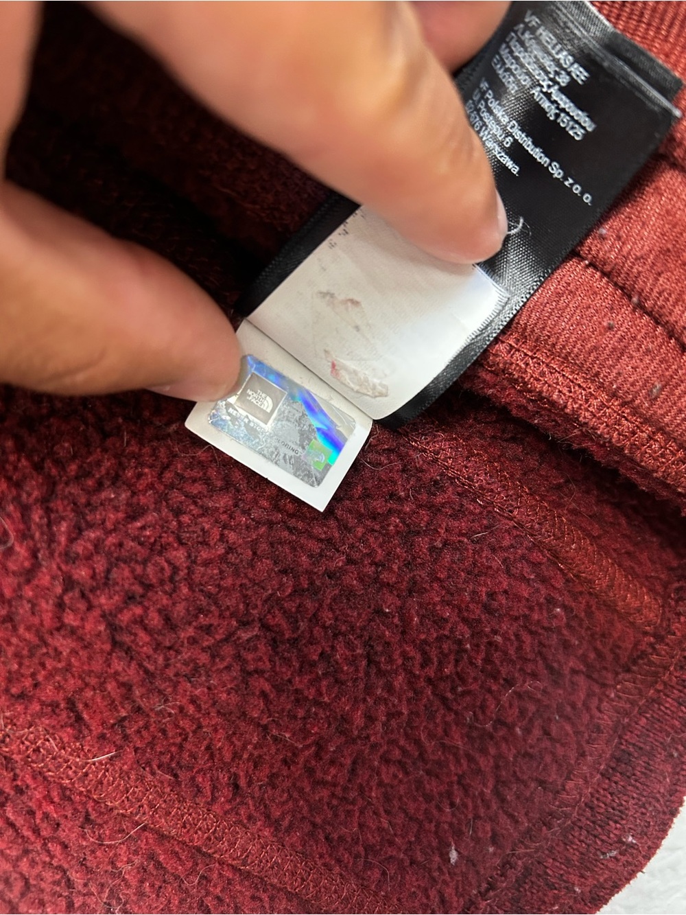 The North Face Crescent Full Zip Sweater Fleece Hoodie Jacket Burgundy Small - Picture 5 of 9
